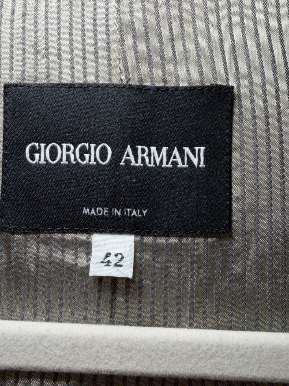 Giorgio Armani Silk Linen Blazer Womens Tan Shawl Neckline Single Breast 6-8 - Picture 4 of 8